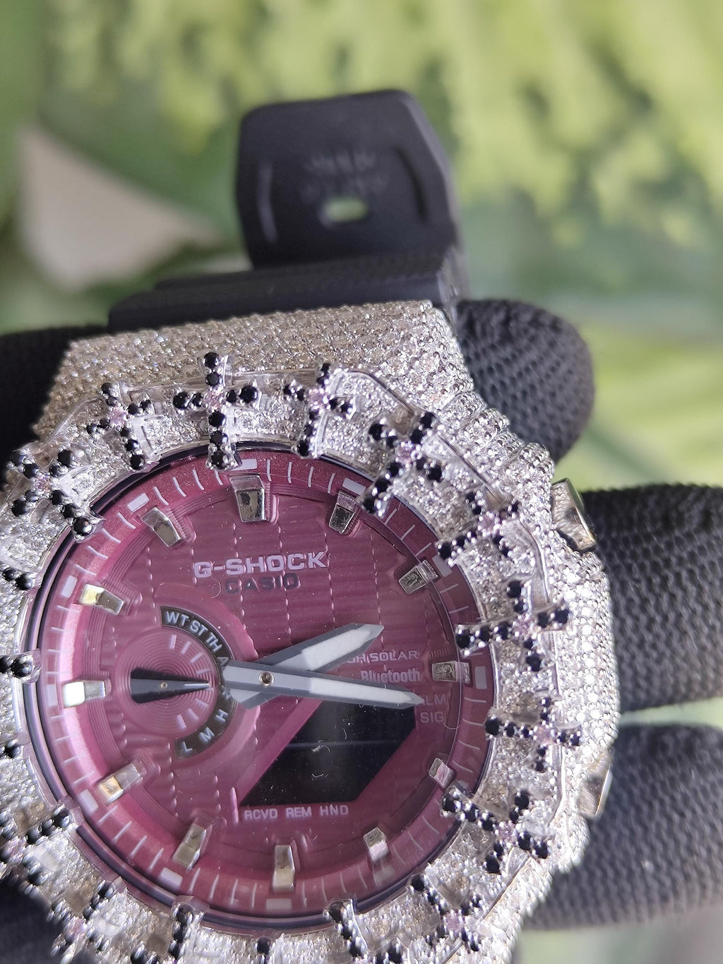 Custom Iced Out Watch: VVS Moissanite Cross Pattern Design by silvoura