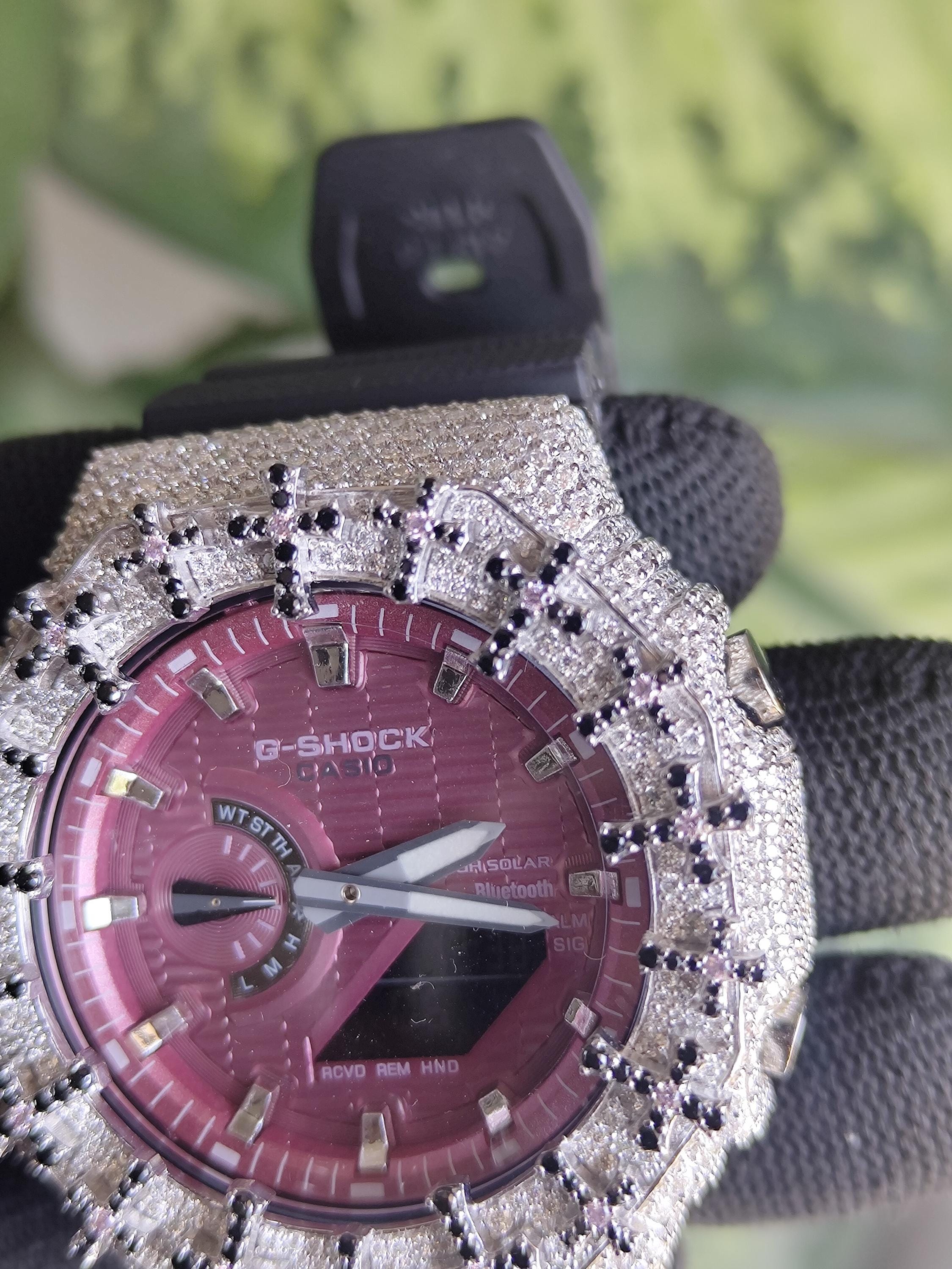 Custom Iced Out Watch: VVS Moissanite Cross Pattern Design by silvoura