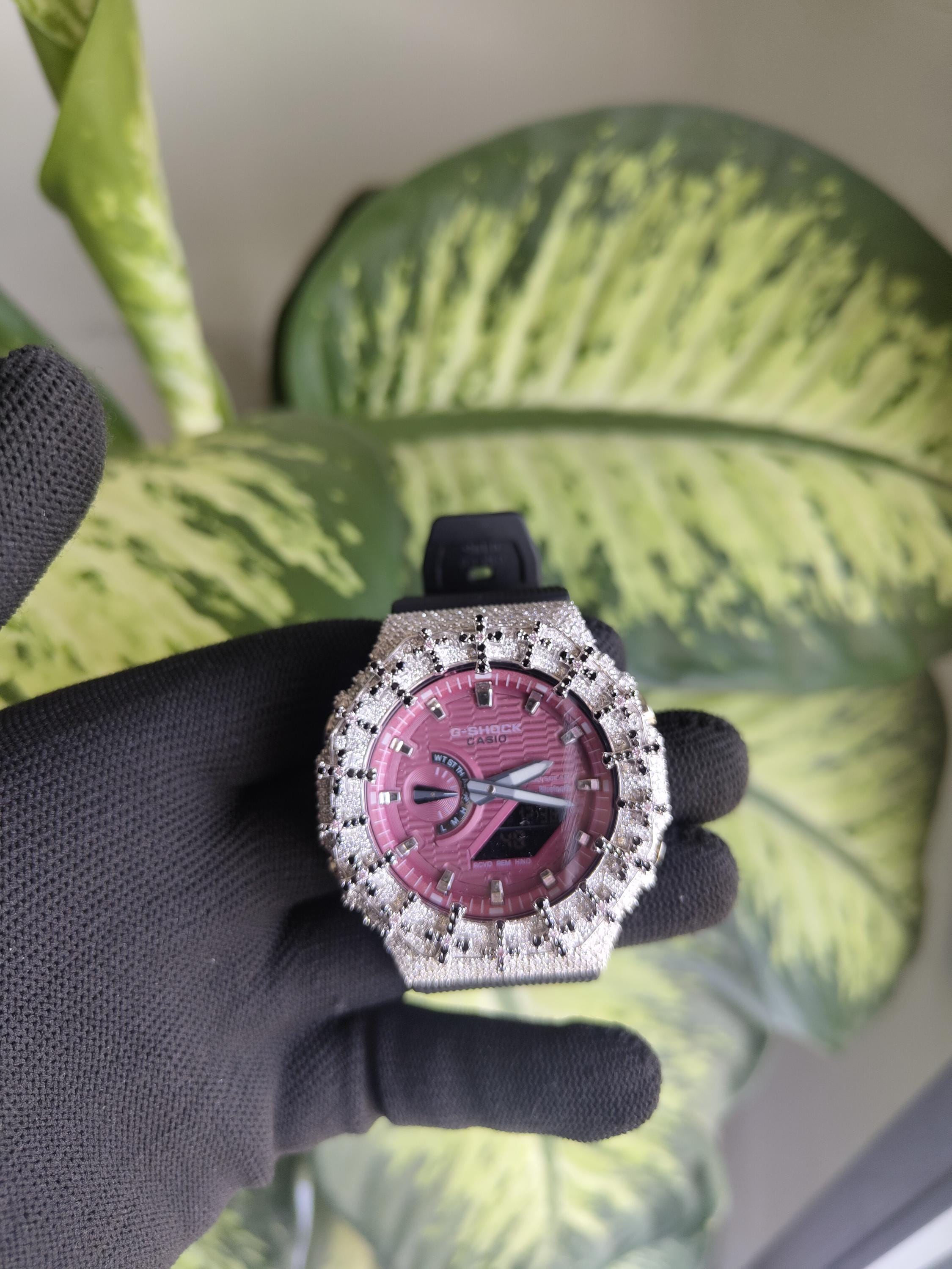 Custom Iced Out Watch: VVS Moissanite Cross Pattern Design by silvoura