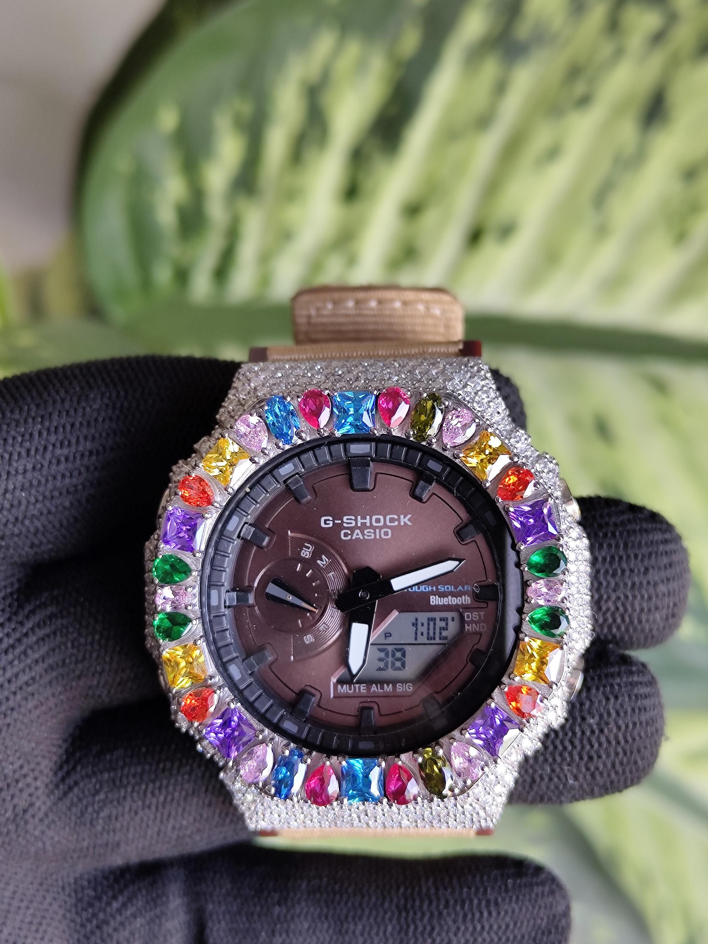 Custom Iced Out Watch: Multicolor Gemstone Luxury Watch Design by silvoura