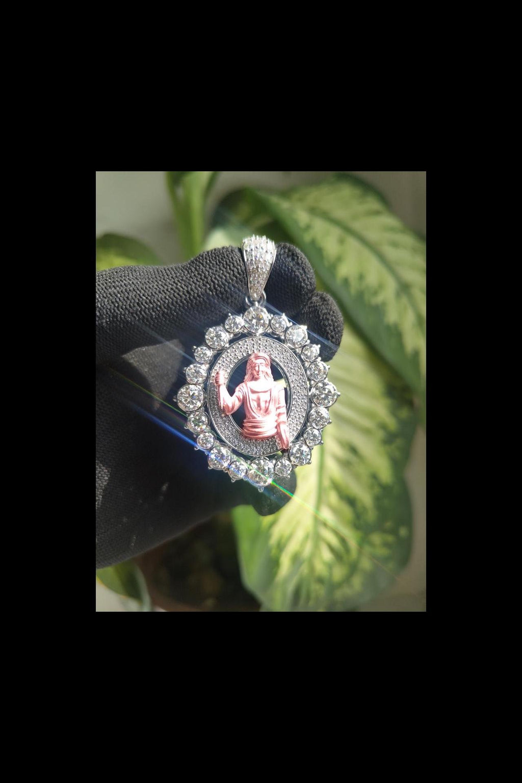 Iced Out Moissanite Jesus Pendant: Rose Gold 925 Sterling Silver Hip Hop Necklace