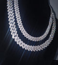 Iced Out Moissanite Cuban Link Chain - Sterling Silver Bling Necklace