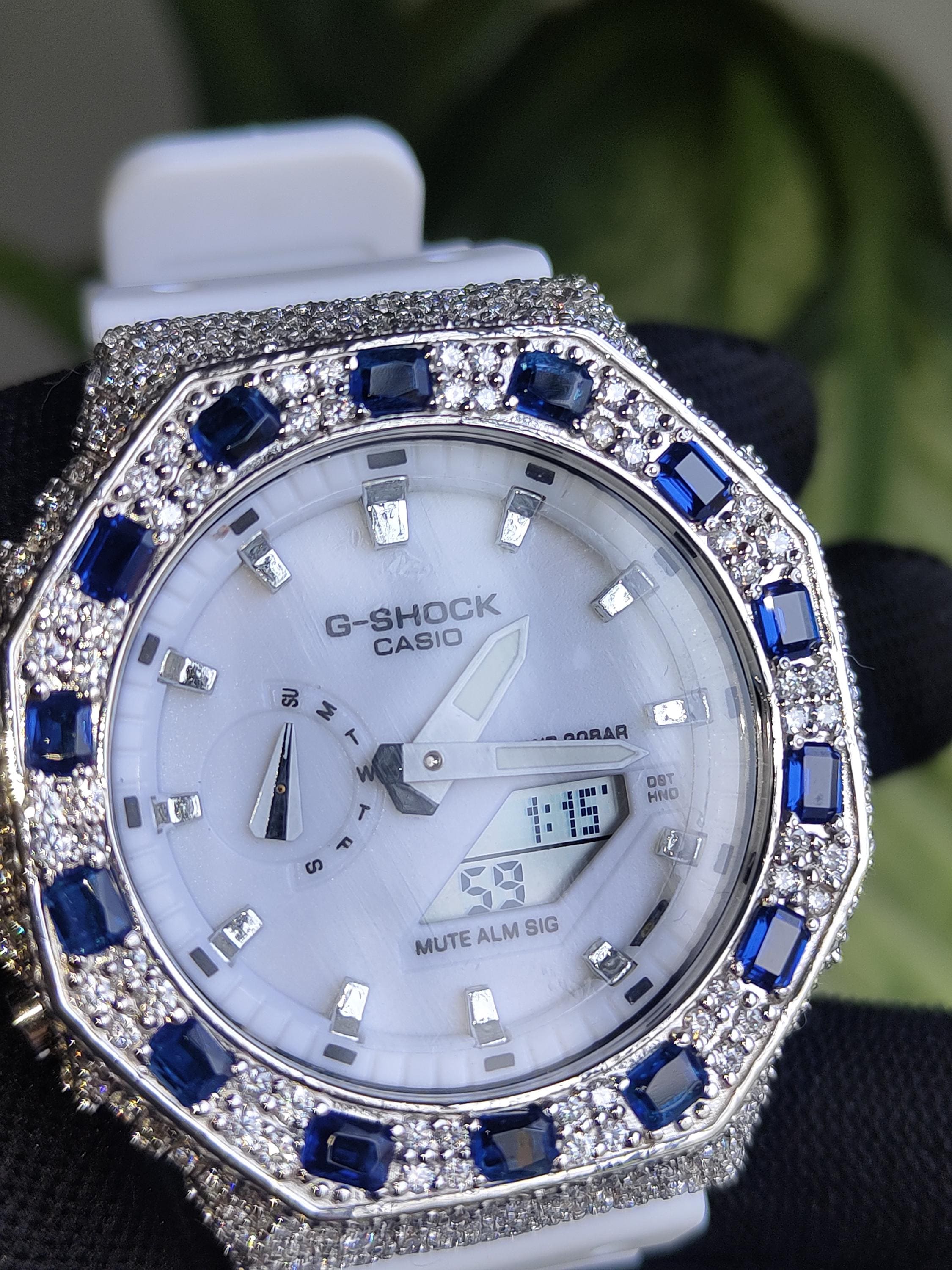 Custom Iced Out Moissanite Watch : White Dial by Silvoura