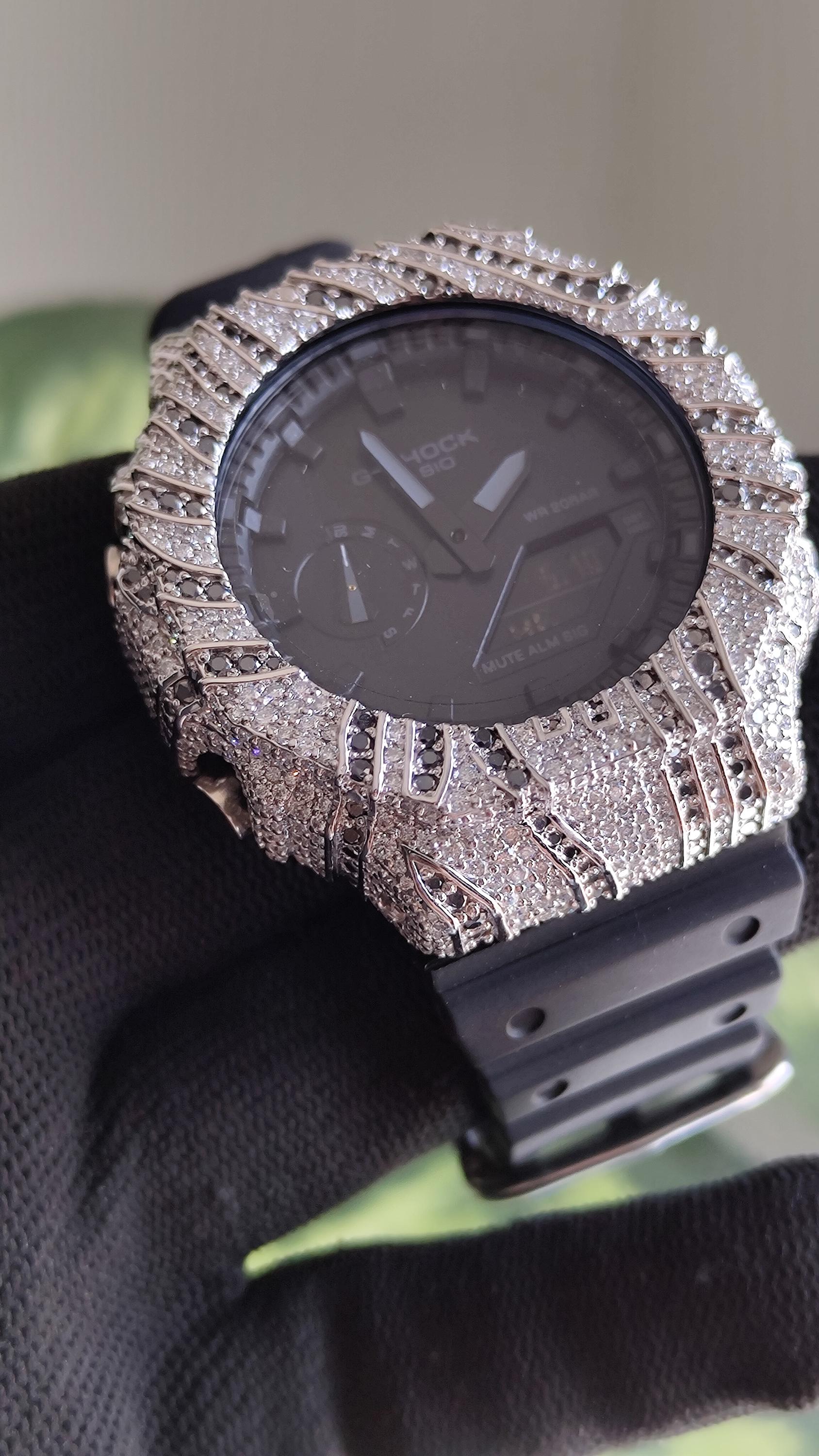 Iced Out White Moissanite Watch | Custom Hip Hop Streetwear Jewelry