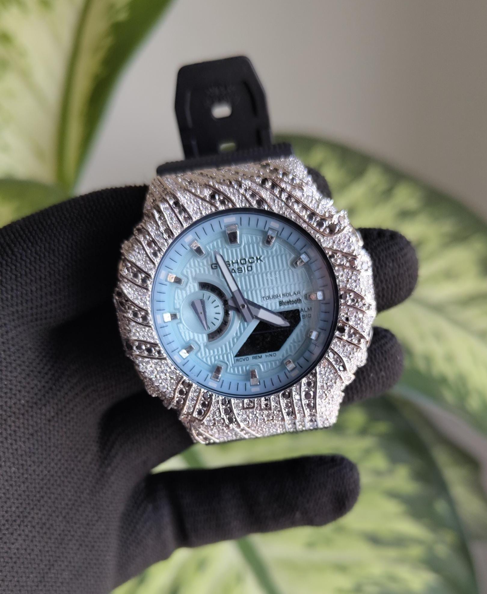 Iced Out White and Black Moissanite Watch | Hip Hop Streetwear Luxury Accessory