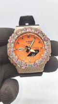 Moissanite Watch – Pink & White Heart - Iced Out Rose Gold Finish – valentine gift