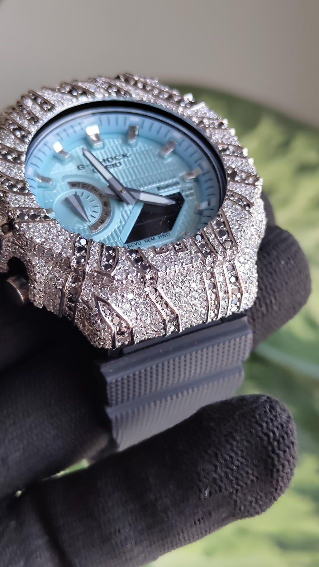 Iced Out White and Black Moissanite Watch | Hip Hop Streetwear Luxury Accessory