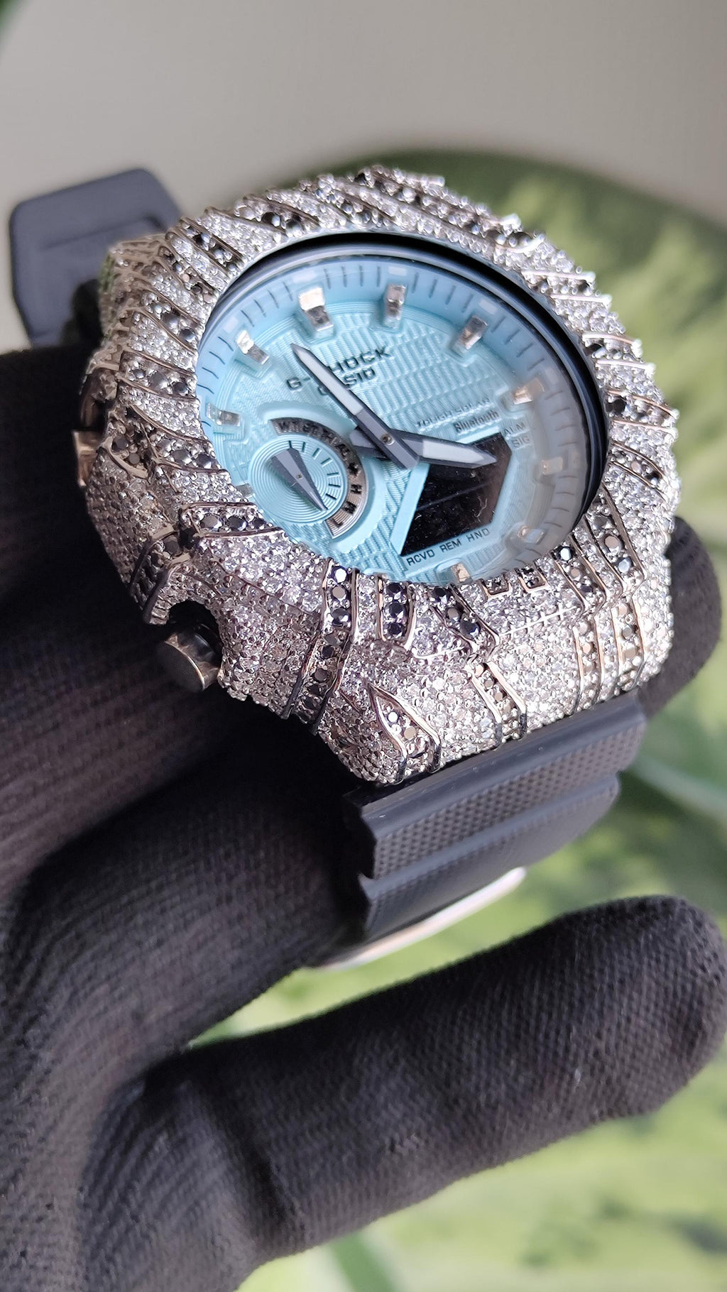 Iced Out White and Black Moissanite Watch | Hip Hop Streetwear Luxury Accessory