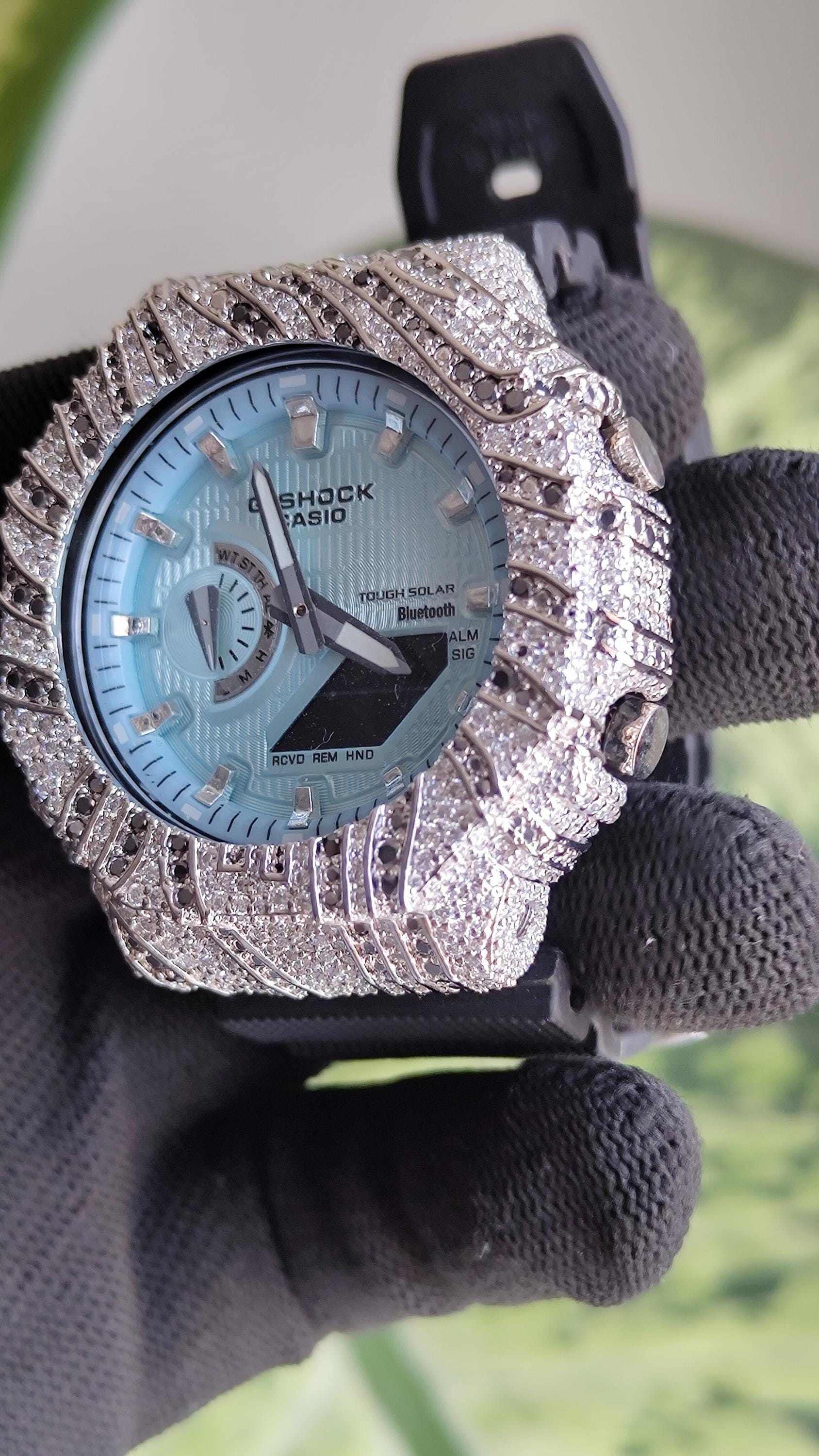 Iced Out White and Black Moissanite Watch | Hip Hop Streetwear Luxury Accessory