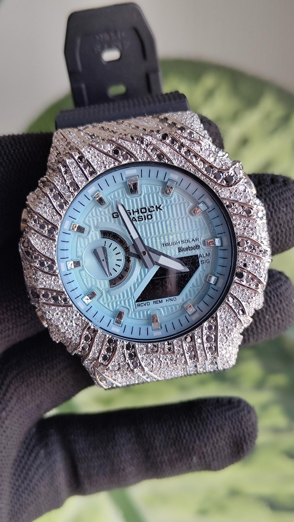 Iced Out White and Black Moissanite Watch | Hip Hop Streetwear Luxury Accessory