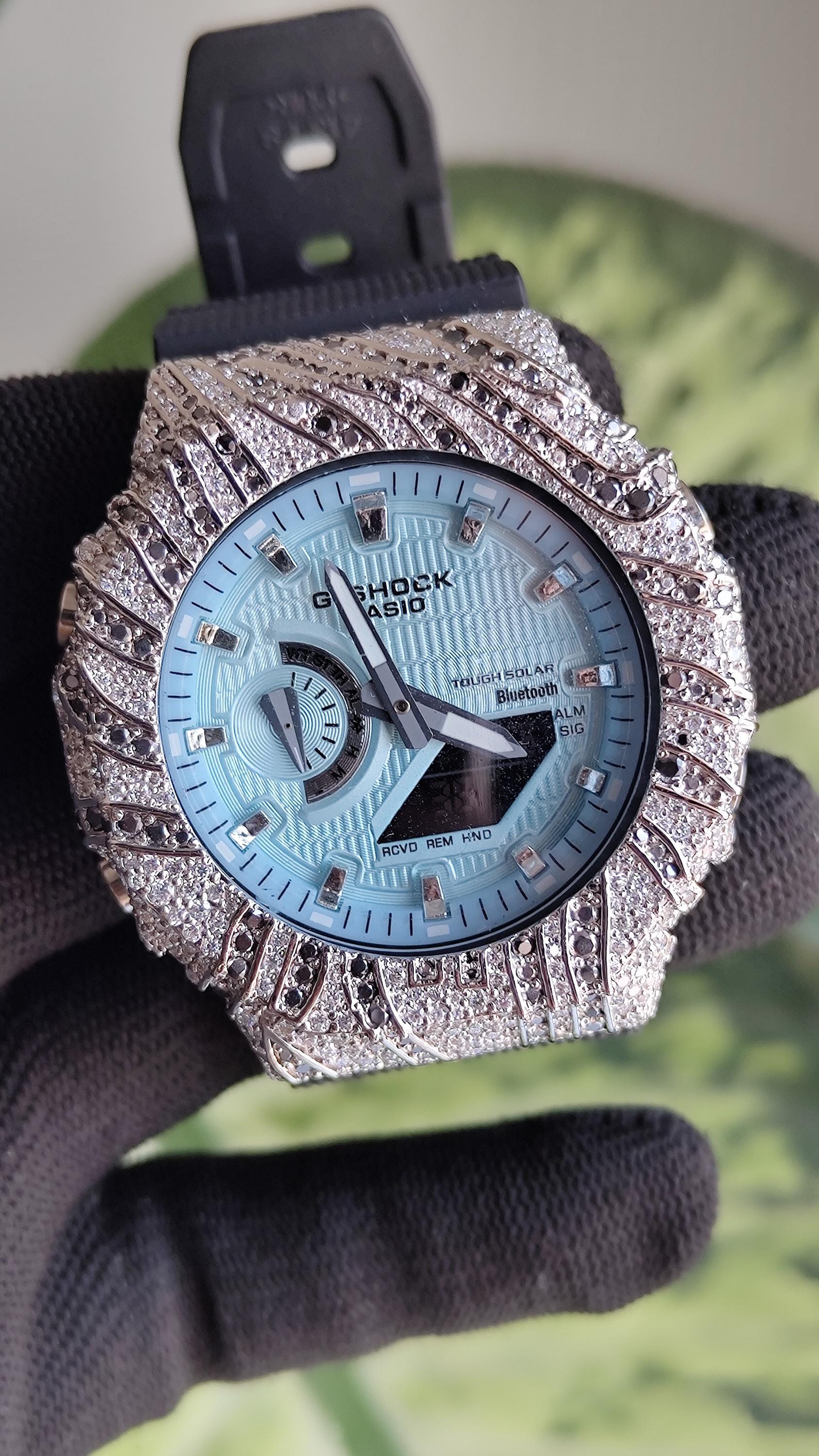 Iced Out White and Black Moissanite Watch | Hip Hop Streetwear Luxury Accessory