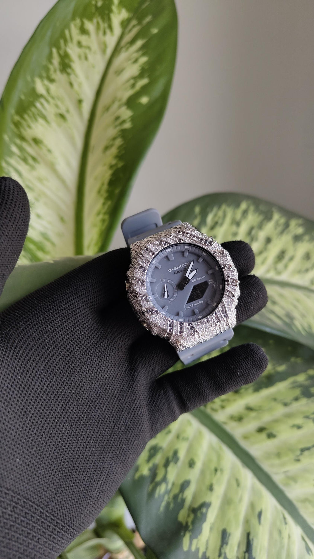 Iced Out Moissanite Watch | White & Black Hip Hop Streetwear Timepiece