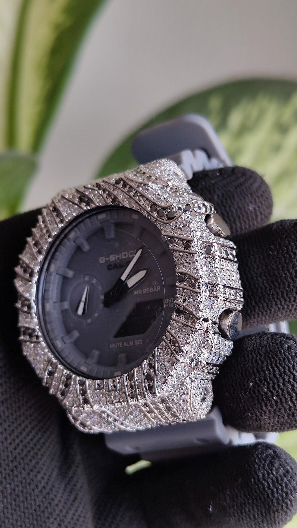 Iced Out Moissanite Watch | White & Black Hip Hop Streetwear Timepiece