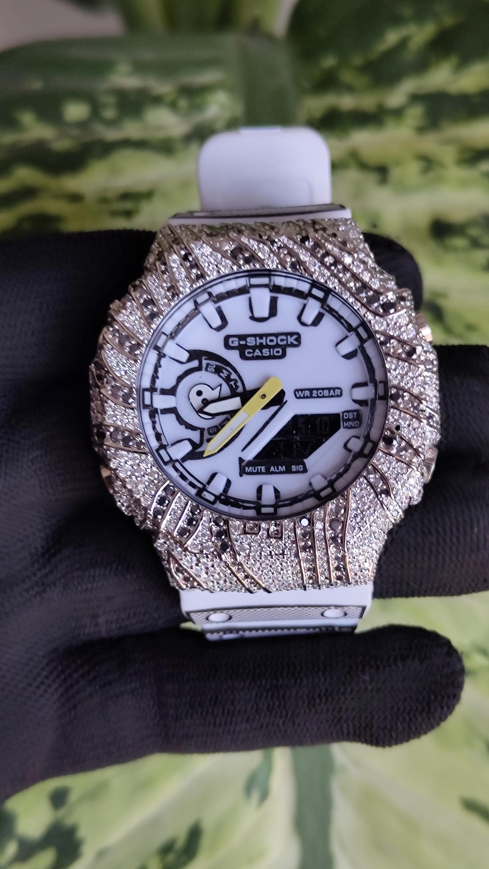 Iced Out Moissanite Watch | White Black Custom Hip Hop Streetwear timepiece