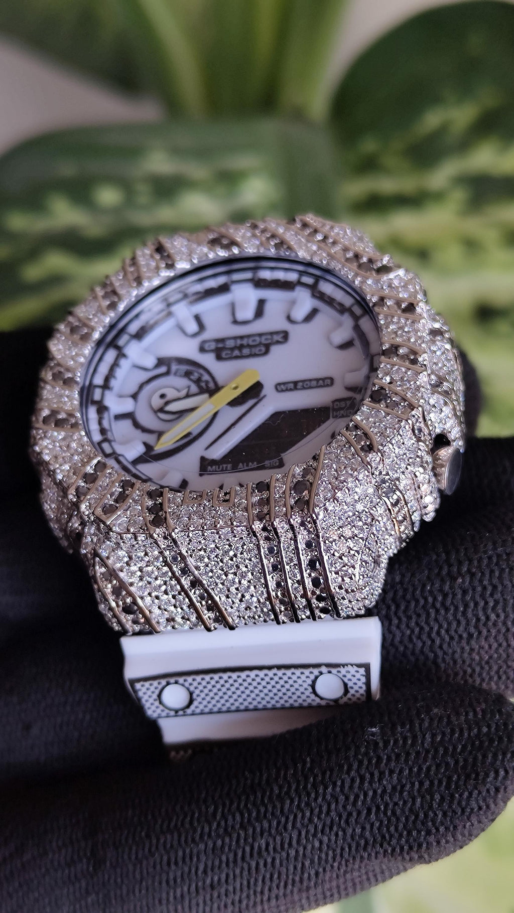 Iced Out Moissanite Watch | White Black Custom Hip Hop Streetwear timepiece