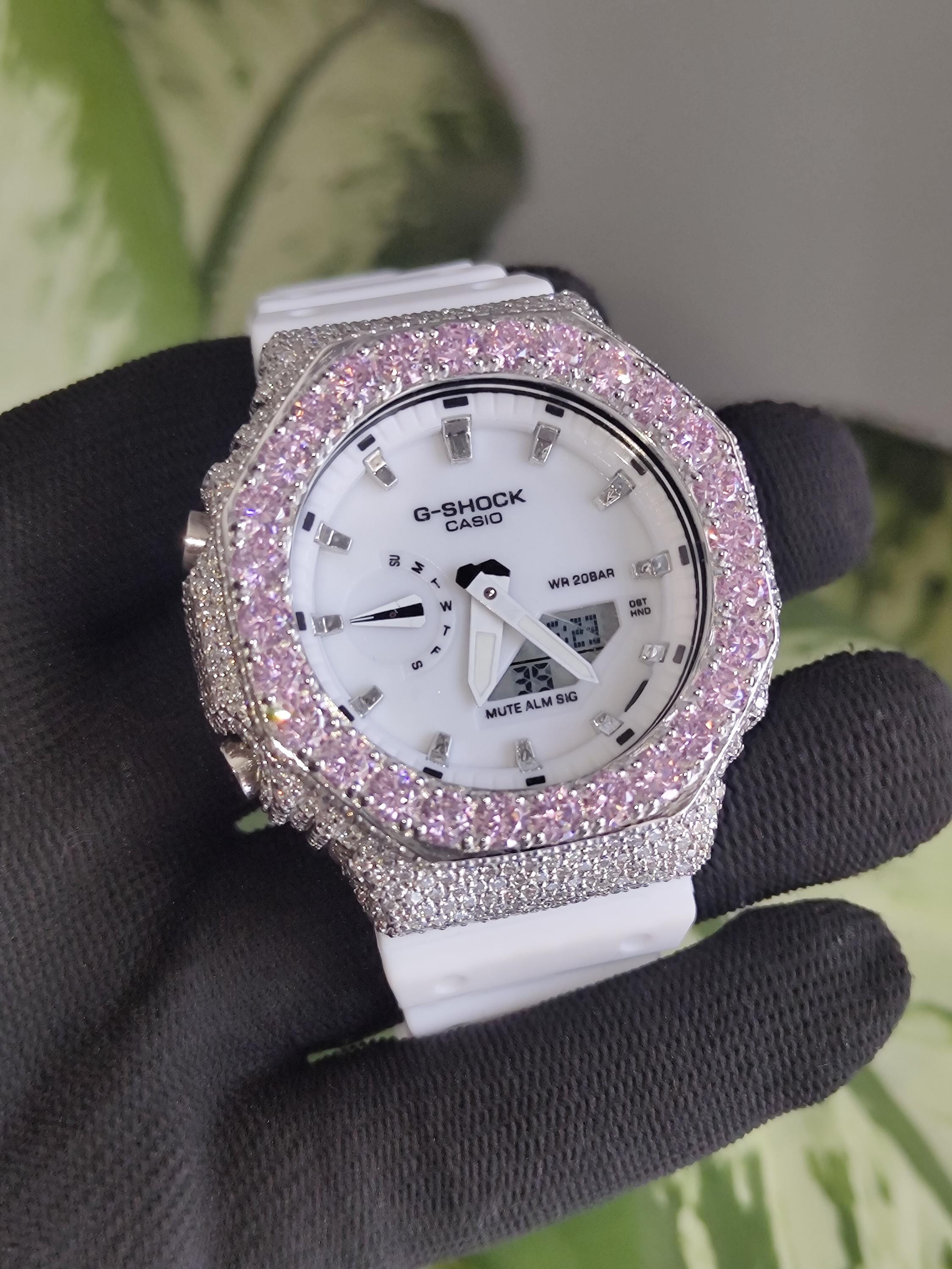 Iced Out Pink with Moissanite Watch | Luxury Hip Hop Diamond Style Timepiece