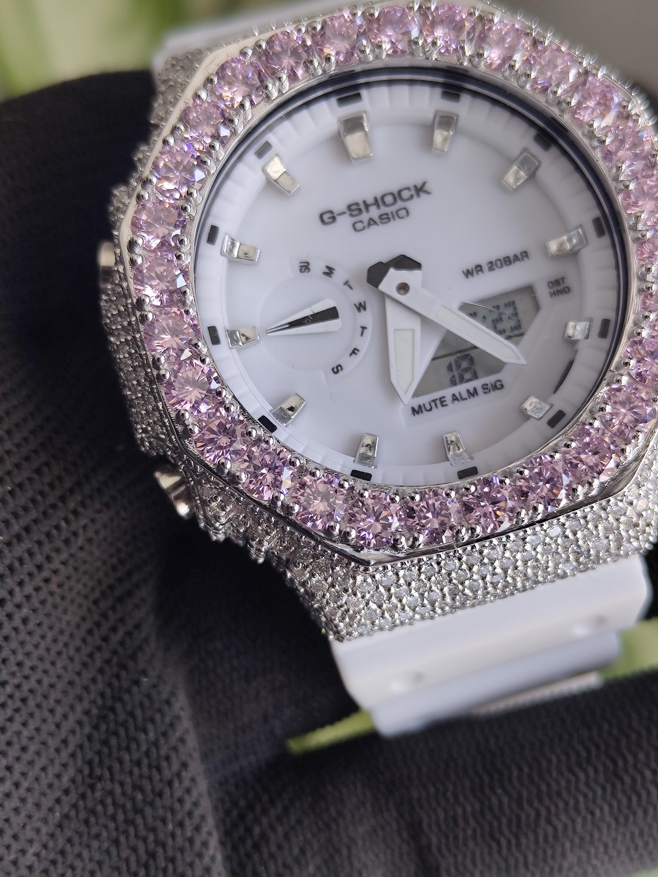 Iced Out Pink with Moissanite Watch | Luxury Hip Hop Diamond Style Timepiece