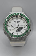 Iced Out green stone Moissanite Watch | Hip Hop Style Timepiece