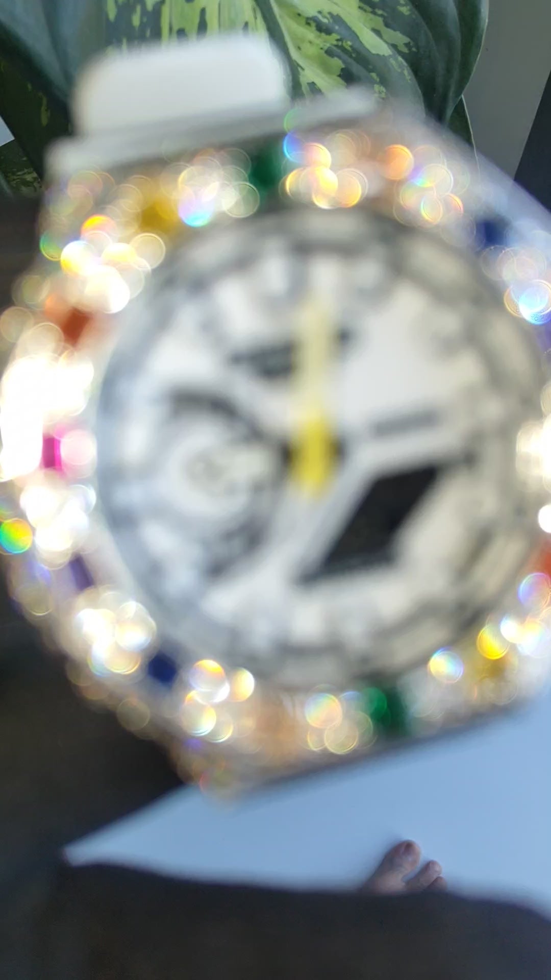 Custom Iced Out Watch: VVS Moissanite, Rainbow Dial by Silvoura