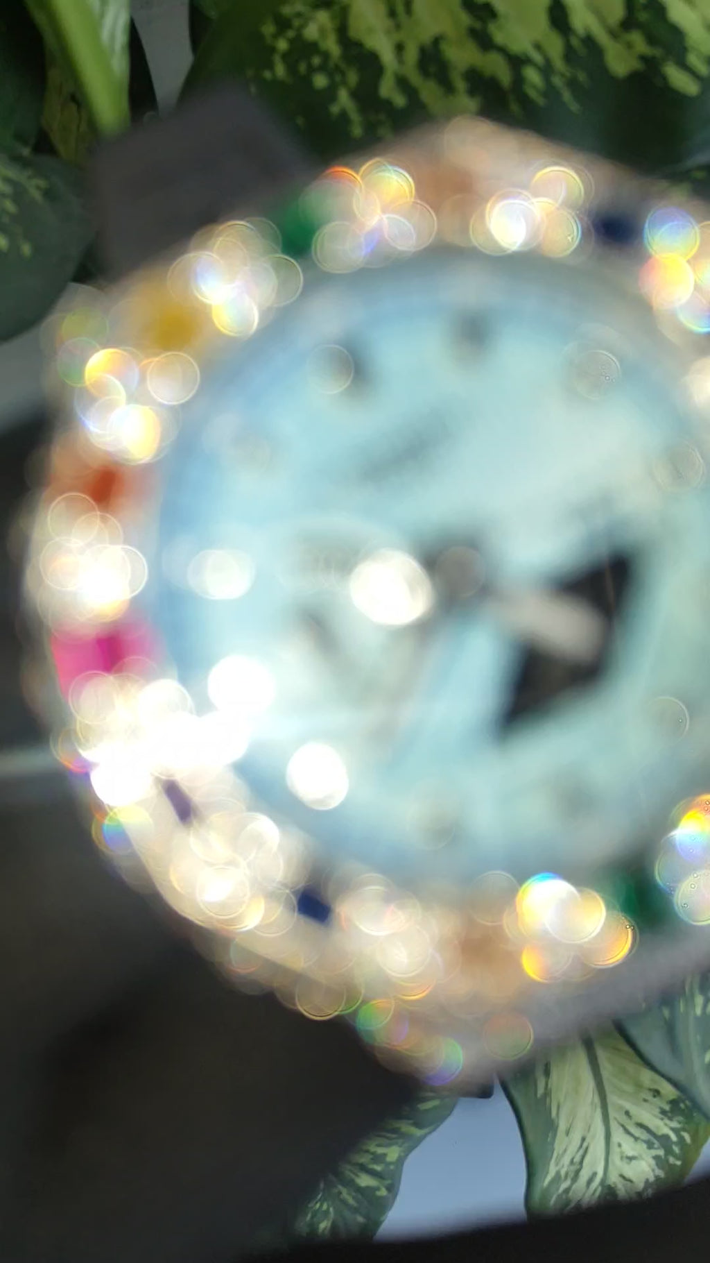 Custom Iced Out Watch: VVS Moissanite, Rainbow Dial by Silvoura
