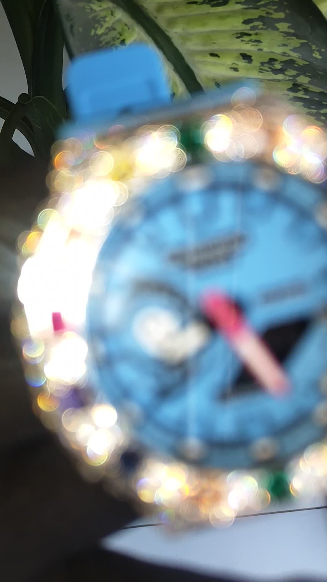 Custom Iced Out Watch: VVS Moissanite, Rainbow Dial by Silvoura